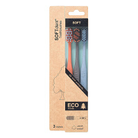 SOFTDENT ECO Zubní kartáček soft 3 kusy